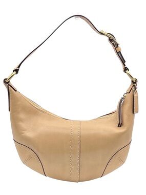 Coach Hampton Tan Leather Hobo Shoulder Bag Y2K